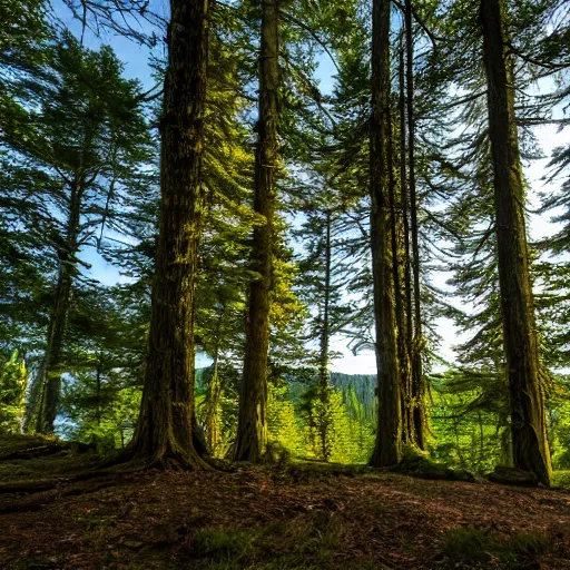 Image similar to a view from a tent looking out into a forest, 4k, high detail, high-resolution photograph, professional photography, ultra-detail