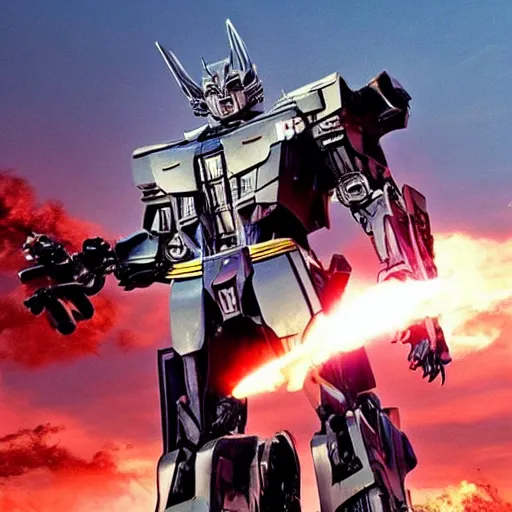 Image similar to cinematic film still of joe biden as a transformer in the latest transformers movie