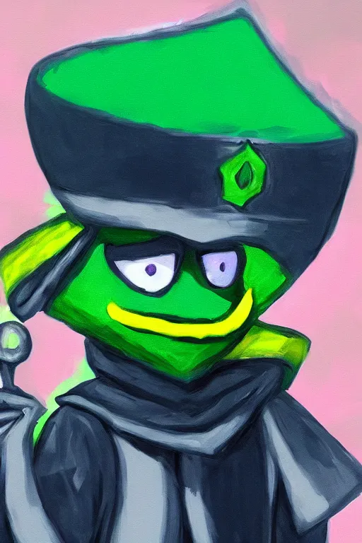 Image similar to ralsei from deltarune, painting