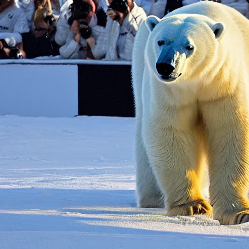 Image similar to a polar bear at the stanely cup