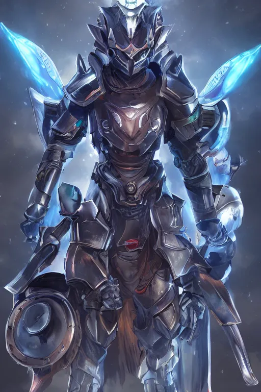 Image similar to helmet armor guardian destiny in witch queen illumination ray tracing hdr fanart arstation by sung choi robot ninja mask and eric pfeiffer and gabriel garza and casper konefal