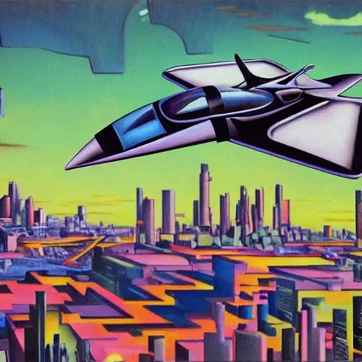 Image similar to flying cars, megacity, the jetsons. Painting by Wyndham Lewis. vaporwave, intricate, hyperrealistic, ultra fine detail, ultra high resolution, fine texture detail, cinematic, 8k, photorealistic, epic photo, trending on artstation