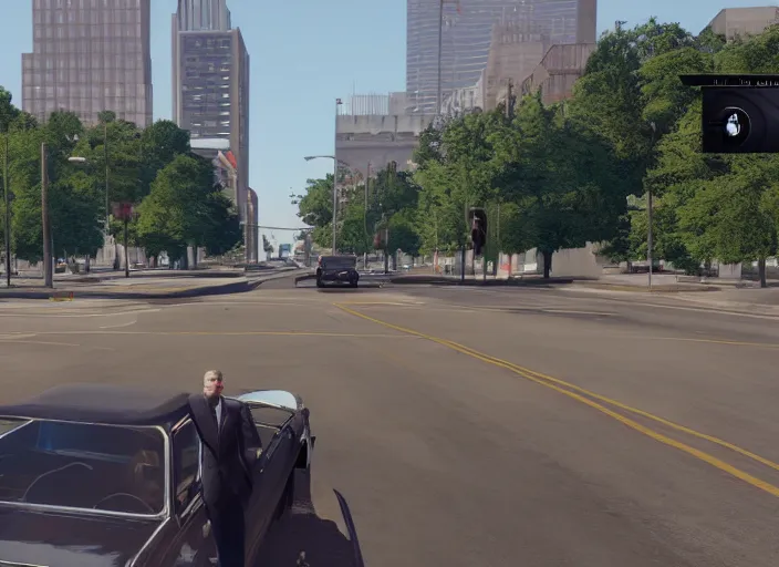 Image similar to ps 4 gameplay, john f kennedy in dallas motorcade, dealy plaza, life is strange, unreal engine