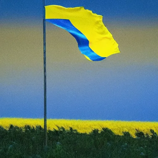 Prompt: a landscape looking like the flag of ukraine