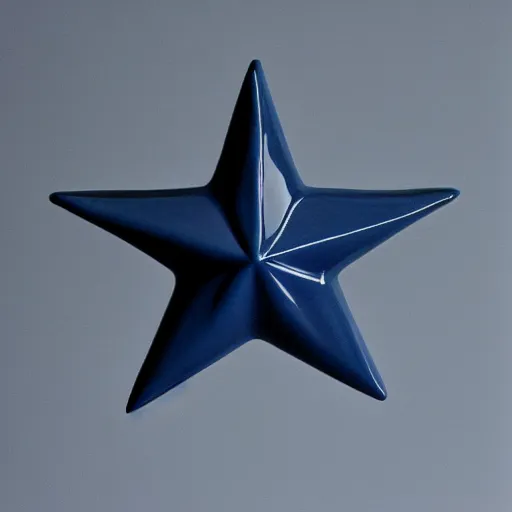 Image similar to dark blue ceramic star shape, photograph