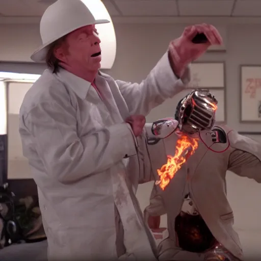 Prompt: chuck mcgill murdering saulo goodman, 4 k image