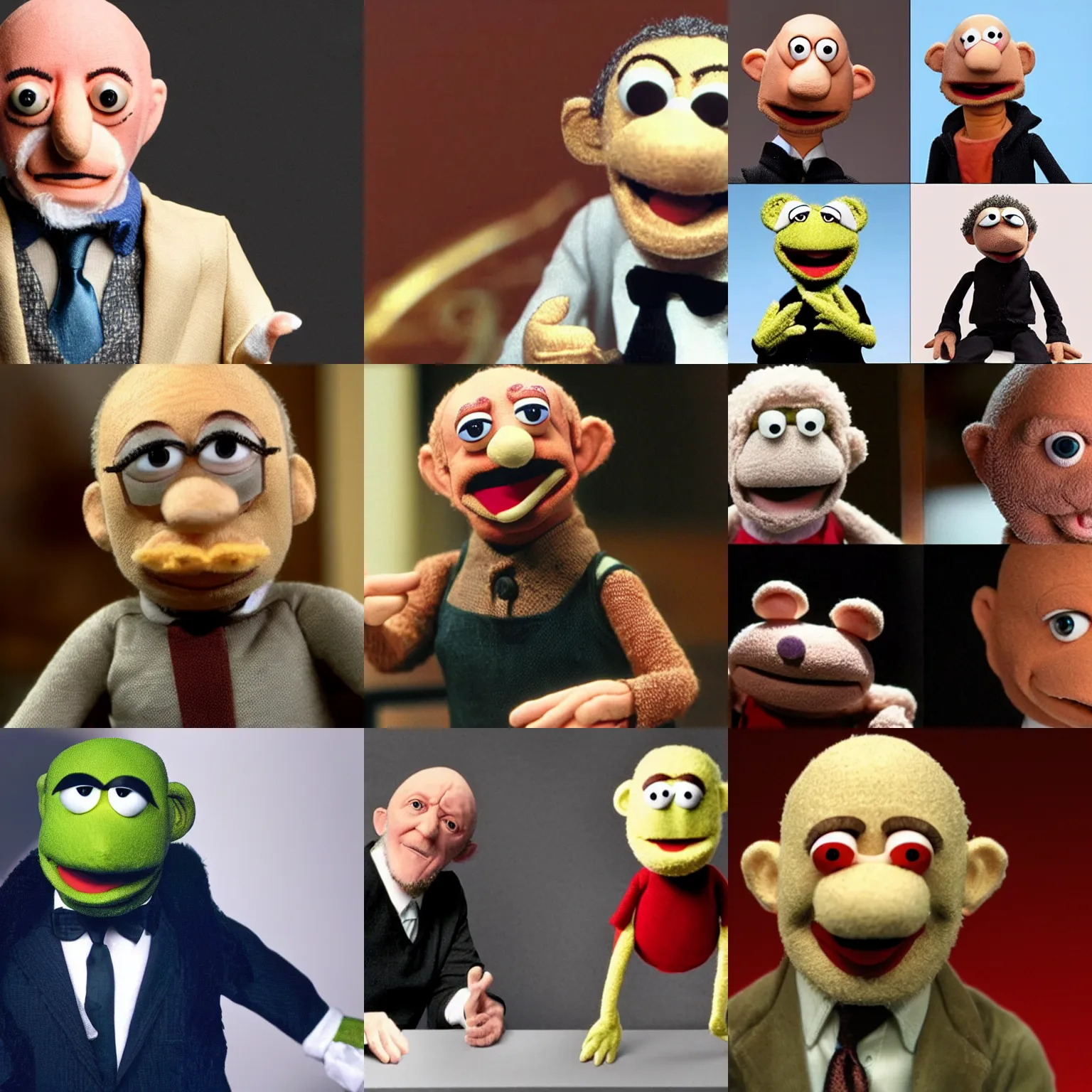Prompt: jonathan banks as a muppet