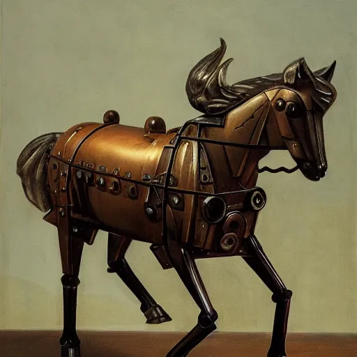 Image similar to a mechanical horse, art