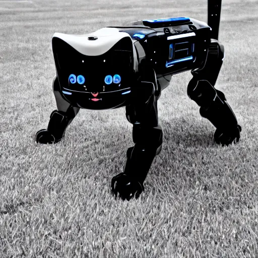 Image similar to robotic cat from the future, investigating. photograph.