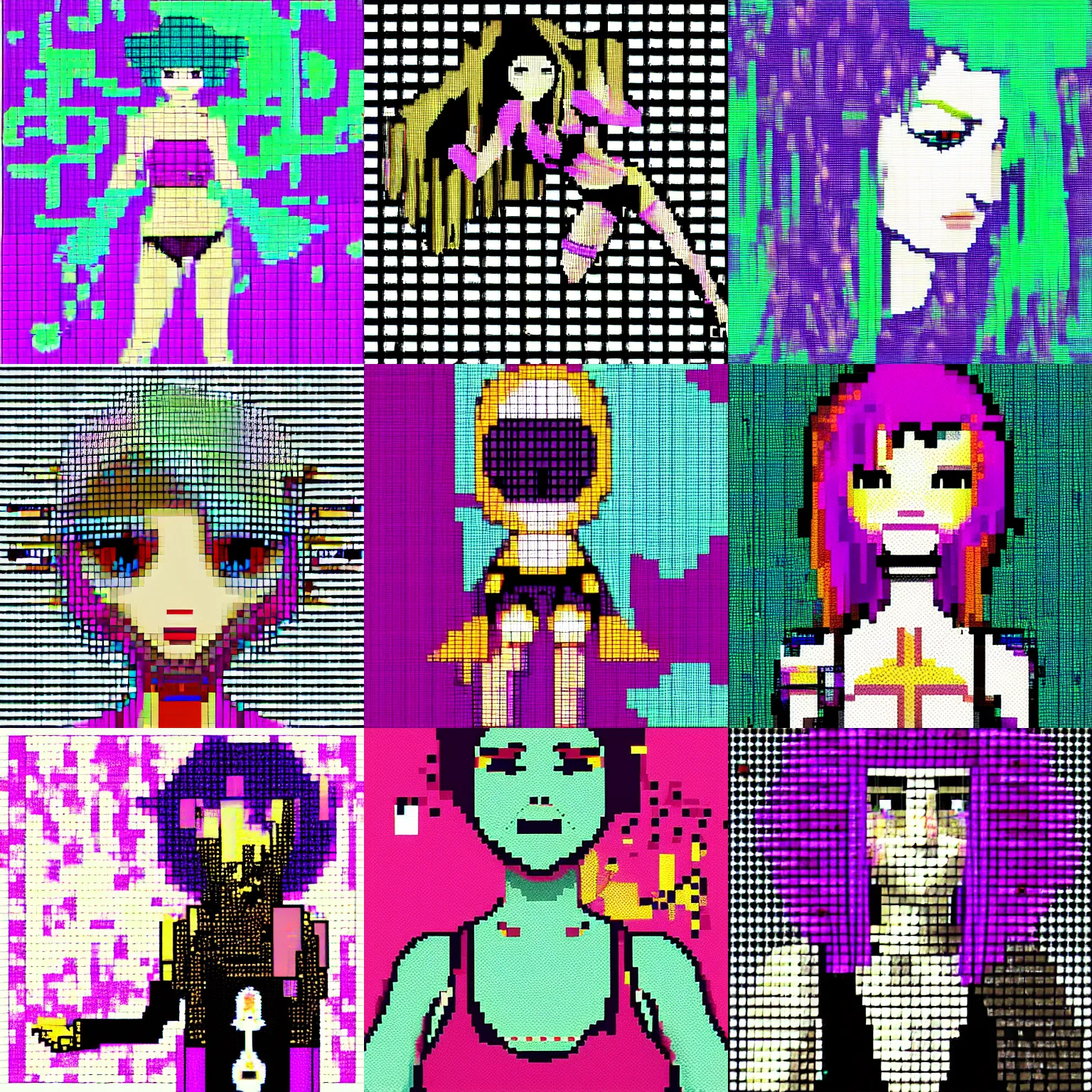Prompt: cryptopunk girl, pixelated digital art
