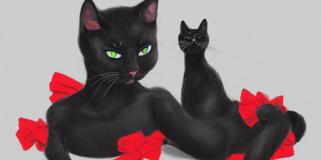 Prompt: Super classy black cat wearing a tutu, James Jean, trending on artstation, 8k