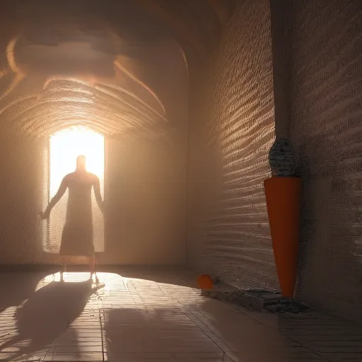 Image similar to a hyperrealistic 3 d render of a dmt trip, photorealism, dramatic lighting, volumetric lighting, 8 k, unreal engine, octane render