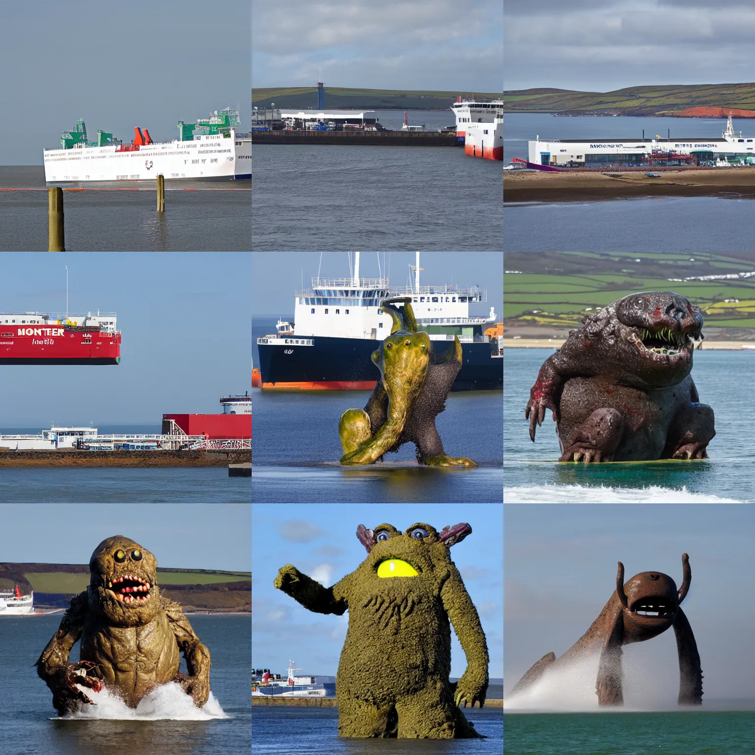 Prompt: monster from pembrokeshire sea terminal