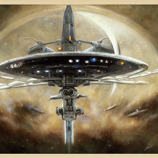 Image similar to starship enterprise by jean - baptiste monge