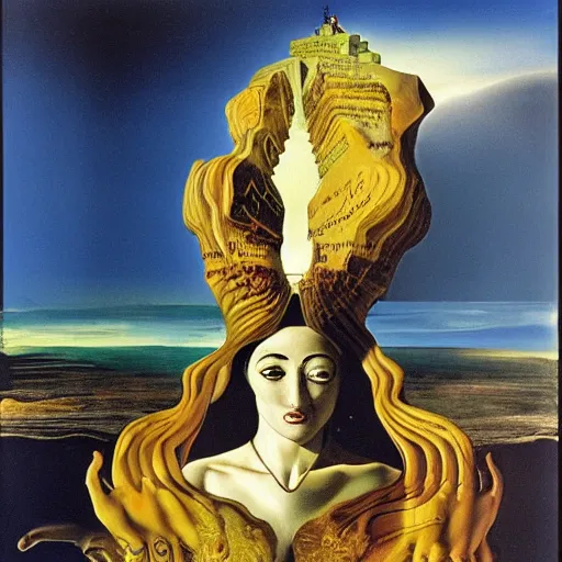 Image similar to goddess of medicine, salvador dali