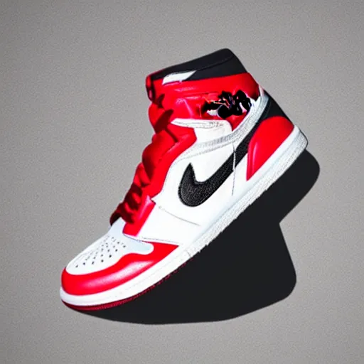 Prompt: fake jordan logo on sneakers, high quality product photo