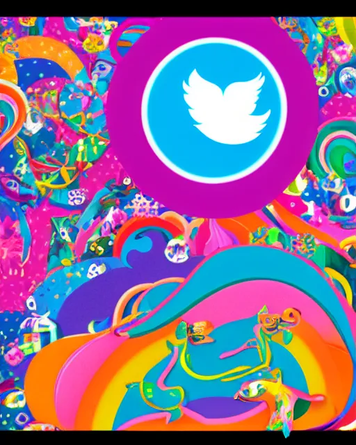 Prompt: a social media website designed by lisa frank