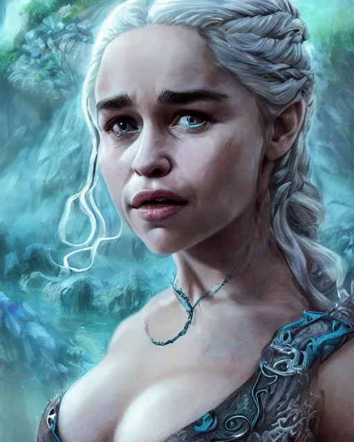 emilia clarke as khaleesi mermeid with a piercing gaze | Stable Diffusion