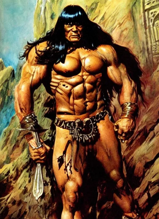 Image similar to Conan the barbarian by frank frazetta