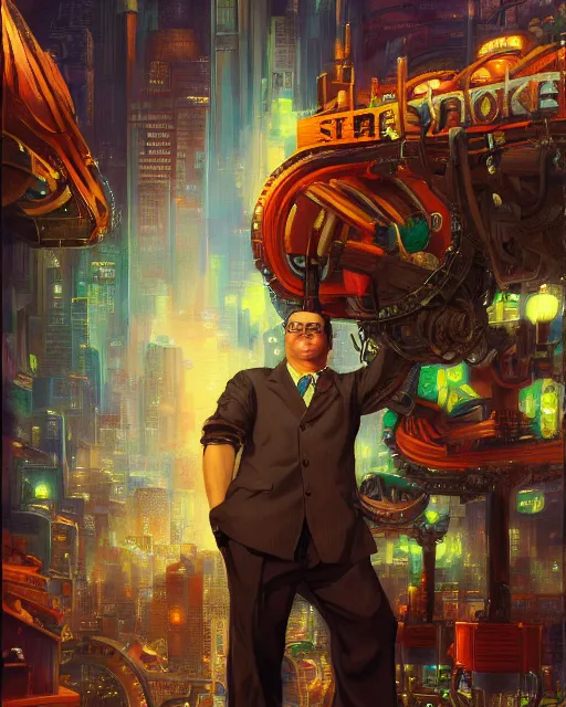 Prompt: beautiful portrait of a trader in the new york stock exchange, by paul lehr and mark kolobaev and artgerm, dieselpunk, realism, highly detailed, intricate, studio ghibli color scheme, masterpiece