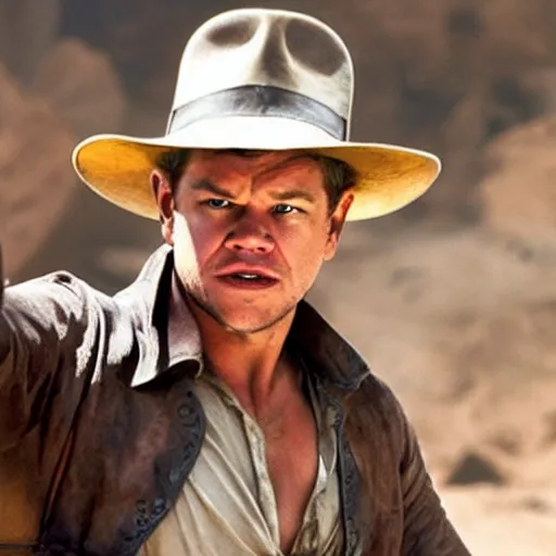 Prompt: matt damon as indiana jones