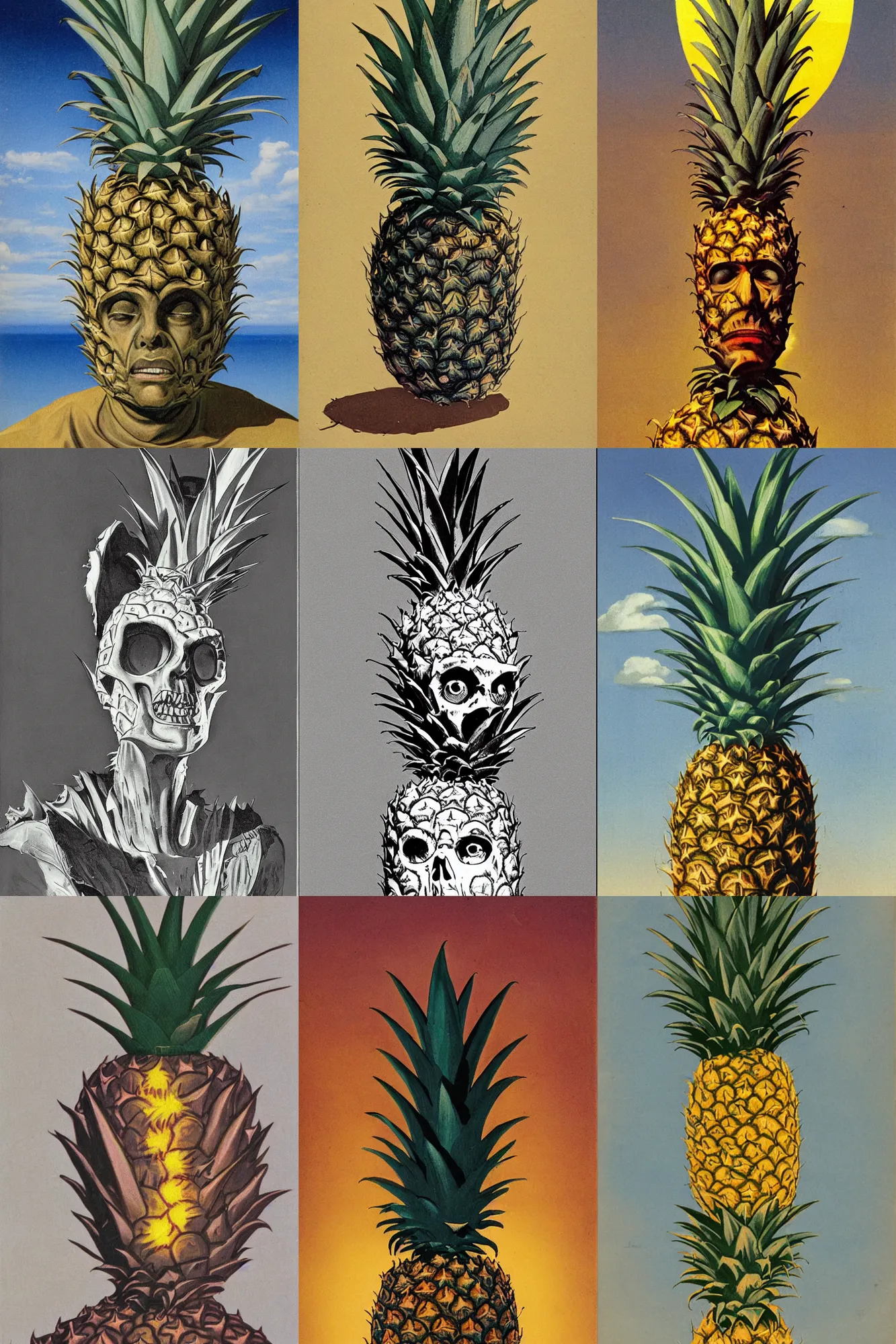 Prompt: Pineapple head by Bonestell, Chesley