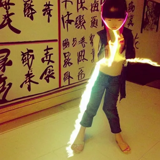 Image similar to “A little Chinese girl becoming super sayajin”