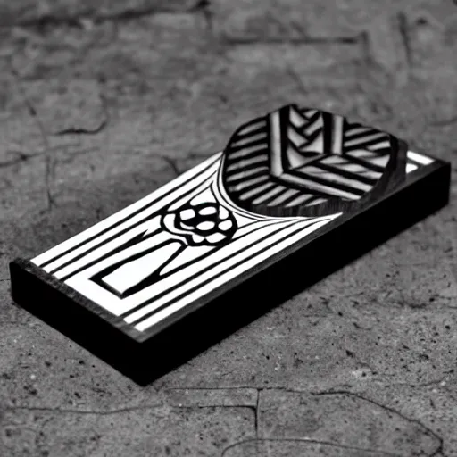 Prompt: kalimba wooden logo black and white