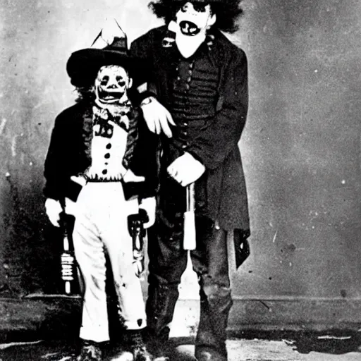 Image similar to rare photo of clown killer 1 8 5 6