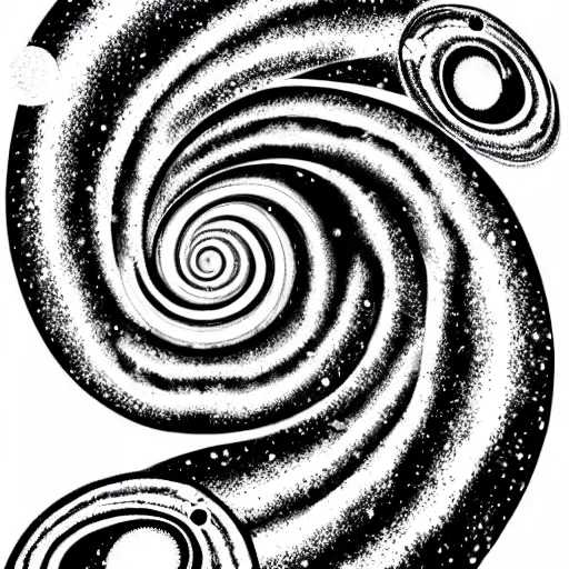 Image similar to black and white illustration spiral galaxy