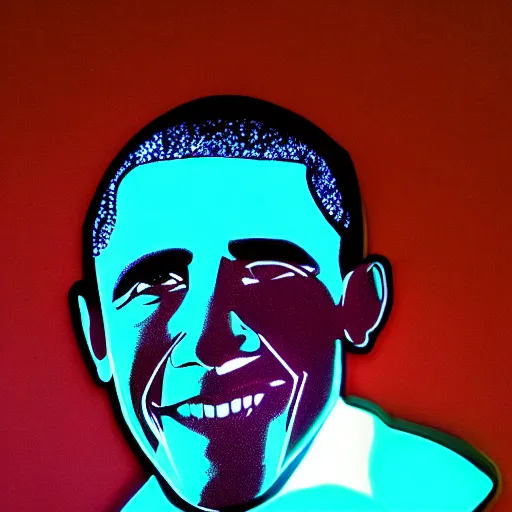 Prompt: glow in the dark barack obama