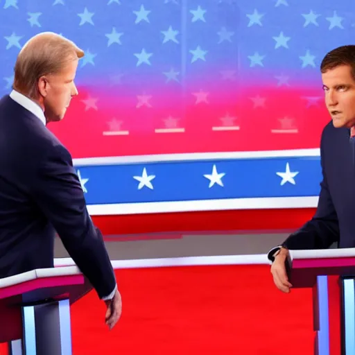 Prompt: A fight breaking out at the 2024 presidential debate