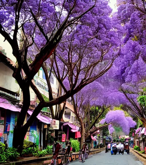 Image similar to jacaranda trees in kathmandu city streets