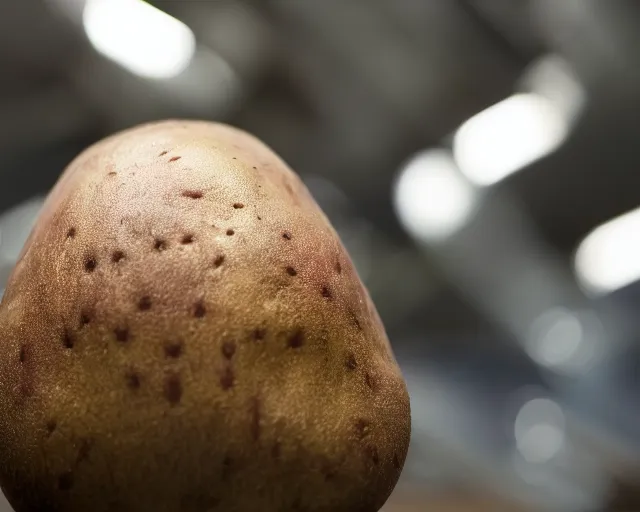 Prompt: elon musk stuck inside a potato, dof and bokeh