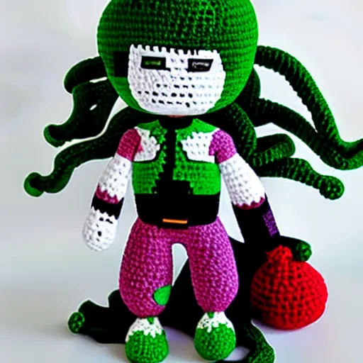 Image similar to kakyoin as a crochet doll