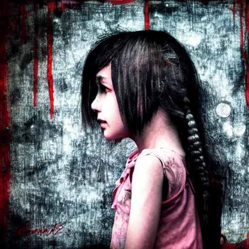 Image similar to punk little girl, profile picture, grunge fashion, highly detailed, reflection, 8 k, realistic artwork, hd, inspired by caroline,