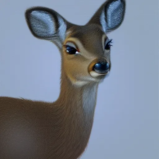 Prompt: Disney Bambi highly detailed, sharp focus, digital painting, oil painting, artwork, museum work, by Robert Bateman, by Carl Brenders,