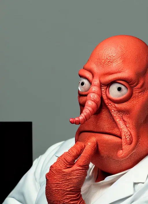 Image similar to photorealistic 3 0 0 0 ( dr. john a. zoidberg ), portrait photography feroflex photorealistic studio lighting ektachrome detailed intricate face details, ultradetails, beautiful face, realistic shaded perfect face, extremely fine details