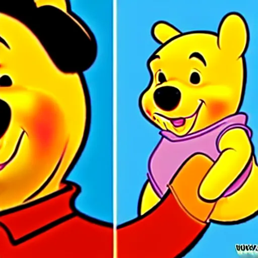 Image similar to Winnie the Pooh with the face of Xi Jinping, caricature