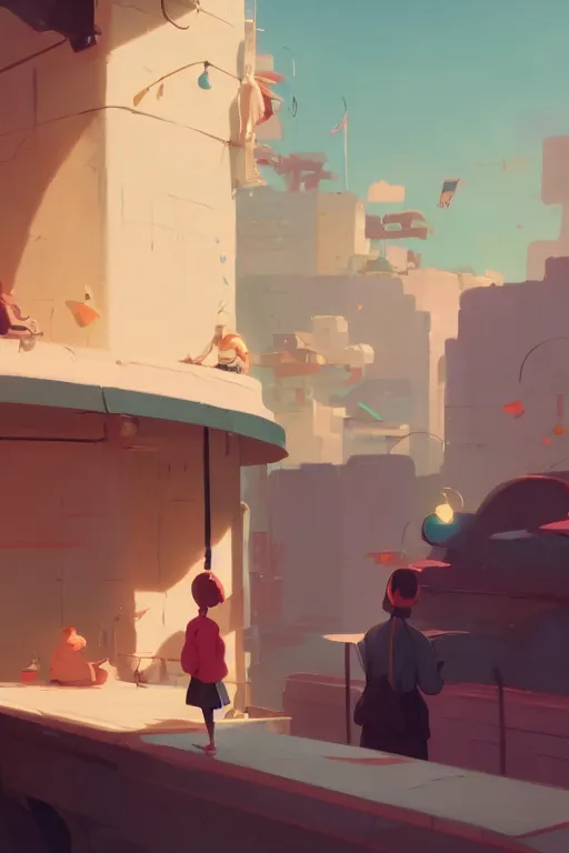 Image similar to she imagined a moment of pure bliss and everyone looked at her, cory loftis, james gilleard, atey ghailan, makoto shinkai, goro fujita, character art, exquisite lighting, clear focus, very coherent, plain background, dramatic painting