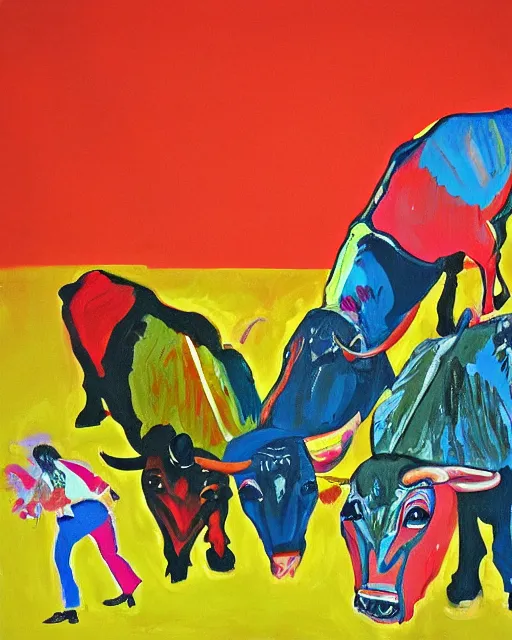 Image similar to the matador and the Bull, painting by Daniel richter