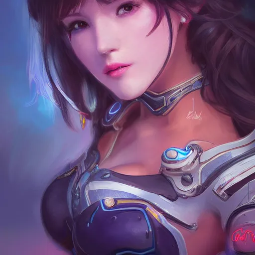 Image similar to ! dream concept art, d. va from overwatch by artstation trending, by joseph mallord william turner, luis royo, konstantin razumov, cinematic lighting, fractal flame, highly detailed, beautiful face