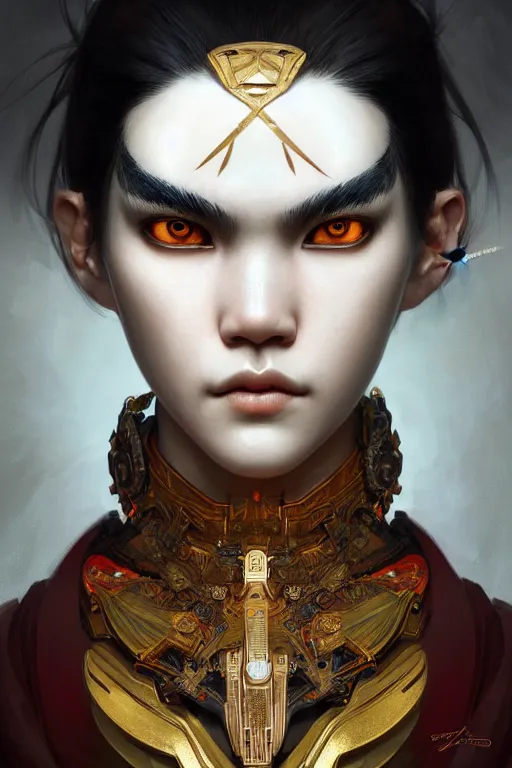 Image similar to symmetry!! portrait of tao okamoto in the style of god of war, machine parts embedded into face, intricate, elegant, highly detailed, digital painting, artstation, concept art, smooth, sharp focus, illustration, art by artgerm and greg rutkowski and alphonse mucha, 8 k