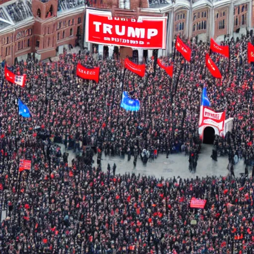 Prompt: Donald Trump visits red square