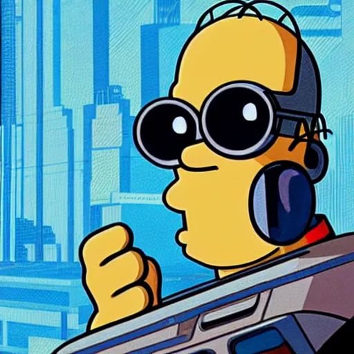 Image similar to Homer Simpson cyber punk poster, hd