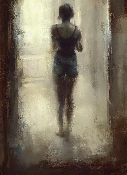 Image similar to through the mirror by Jeremy Mann, stylized, detailed, pastel colors, loose brush strokes