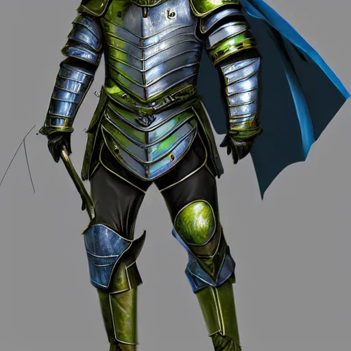 Prompt: concept art, 50 years old men, blonde, blue eyes, green-blue medieval leather armor, no helmet, high detail, digital art, realistic