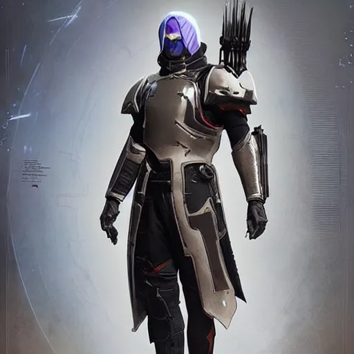 Image similar to destiny 2 concept armor for warlock male, character portrait, realistic, cg art, artgerm, greg rutkowski