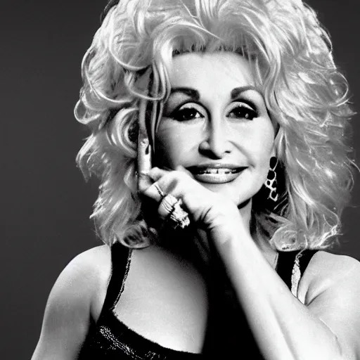 Prompt: dolly parton as a young adult, 1990s nyc backround, realistic, bulging bust, 8k resolution, hyperdetailed, highly detailed, real life, studio lighting, high quality