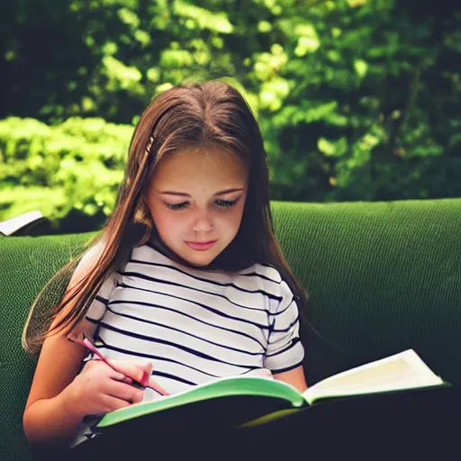 Image similar to pov of girl reading a book